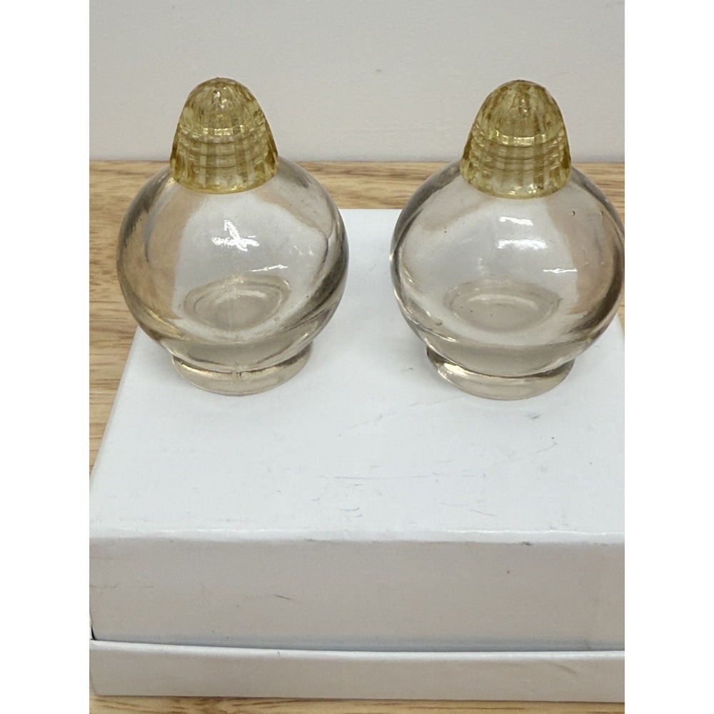 Vintage‎ IRICE Salt And Pepper Shakers Mini Bubble Glass Shakers #51